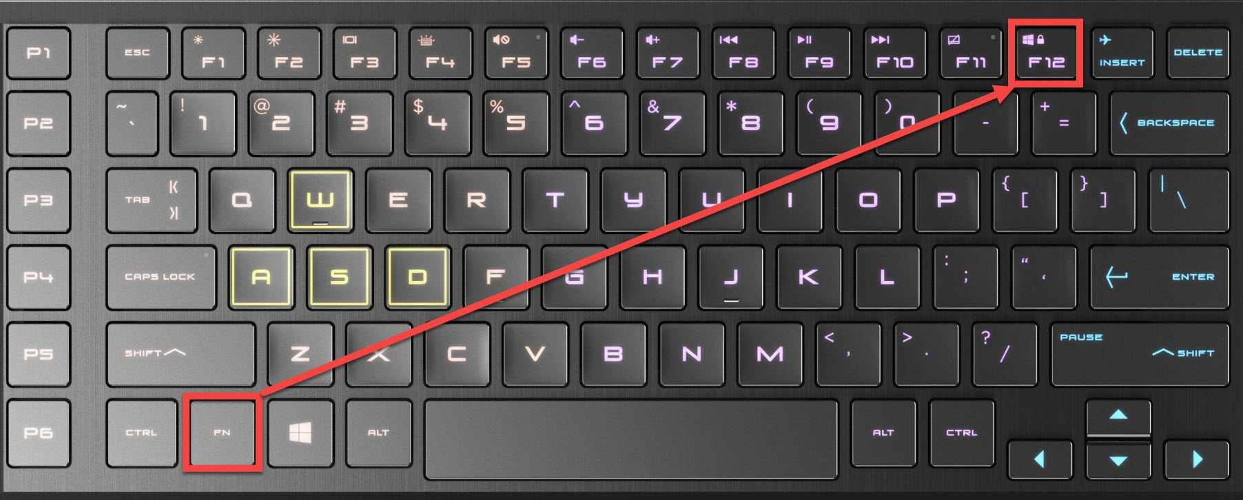 Как включить килауру на клавиатуре