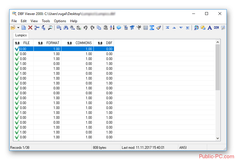 Результат манипуляций DBF-Viewer-2000