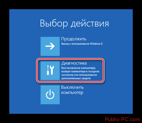 Windows-8 выбор действия
