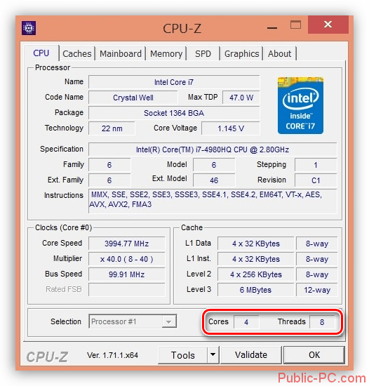 YAdra-i-potoki-protsessora-v-programme-CPU-Z