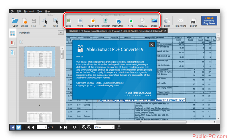 Able2Extract конвертирование файлов из PDF