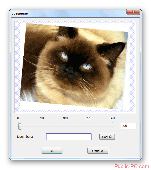 FotoMorph вращение изображения в интерфейсе программы