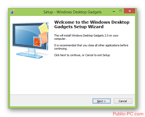 Установка Windows-Desktop-Gadgets