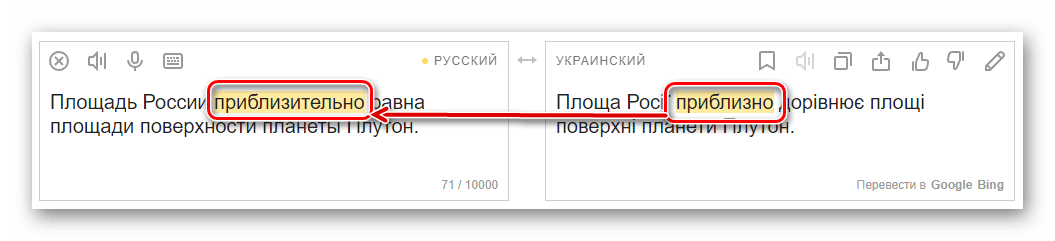 Получение перевода Яндекс Переводчик