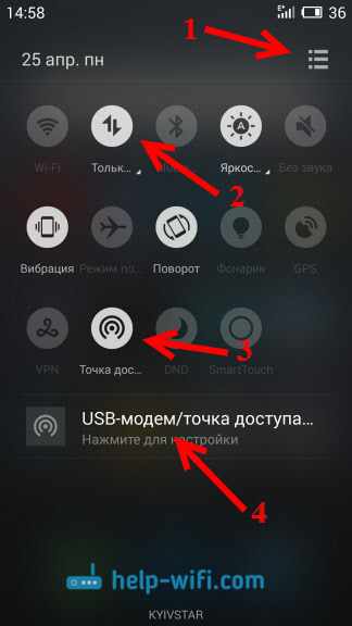Wi-Fi точка доступа на Android Meizu