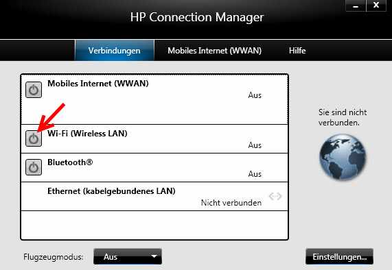 HP Connection Manager для управления Wi-Fi на ноутбуке