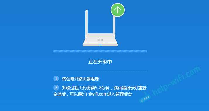 Процесс обновления ПО на роутере Xiaomi mini