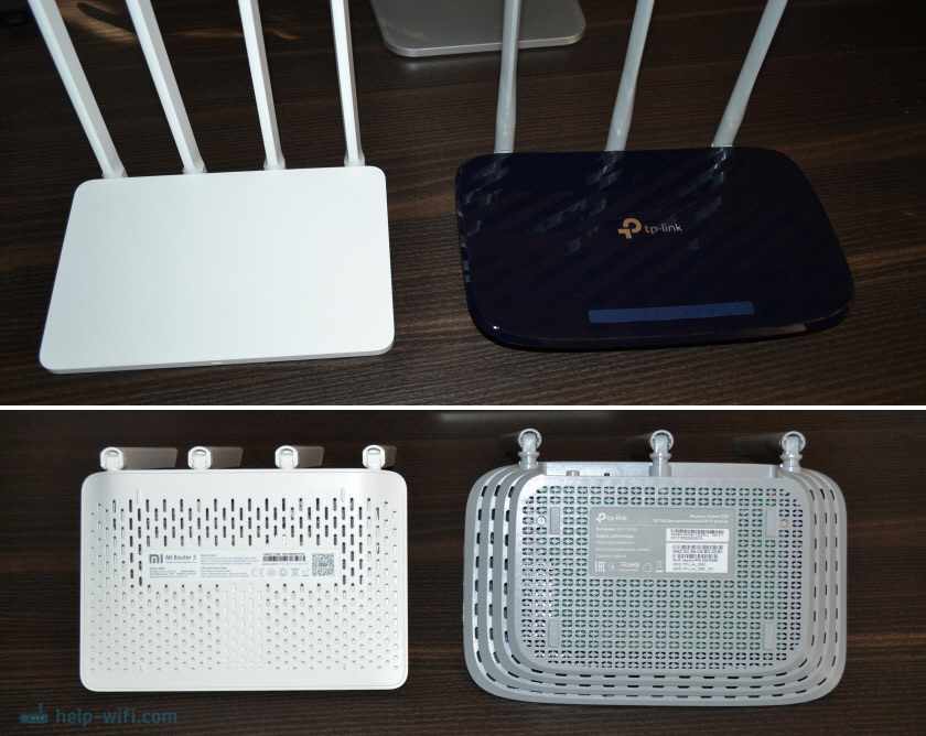 Сравнение дизайна роутеров TP-Link Archer C20 и Xiaomi Mi Wi-Fi Router 3